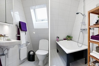 北欧风格公寓简洁白色卫生间洗手台图片