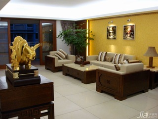 中式风格四房黄色140平米以上客厅沙发图片