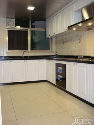 中式风格四房简洁白色140平米以上厨房橱柜设计图纸