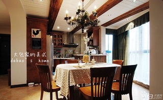 美式乡村风格复式140平米以上餐厅餐桌效果图