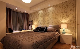 简约风格二居室70平米卧室卧室背景墙床头柜效果图