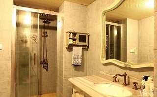 田园风格二居室90平米卫生间洗手台图片