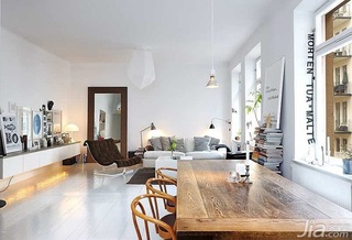 北欧风格小户型简洁白色客厅沙发效果图