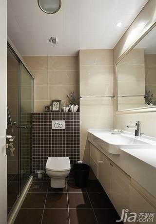 美式风格二居室大气卫生间洗手台图片