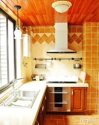 欧式风格三居室富裕型厨房洗手台效果图