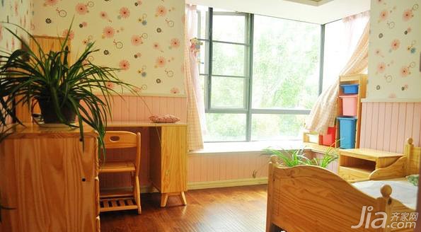 三居室装修,富裕型装修,欧式风格,儿童房,床,书桌