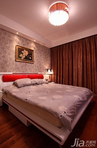 新古典风格10-15万90平米卧室卧室背景墙床效果图