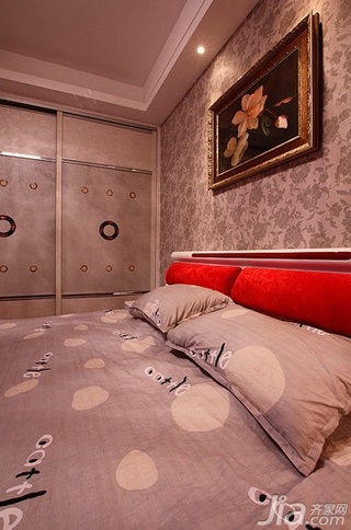 新古典风格10-15万90平米卧室背景墙床图片