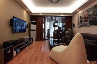 简约风格二居室100平米客厅电视背景墙沙发效果图