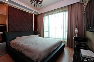 简约风格二居室浪漫100平米卧室卧室背景墙床图片