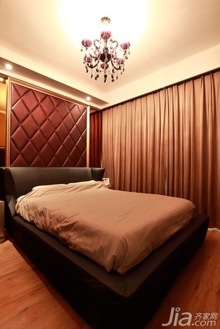 简约风格二居室时尚暖色调100平米卧室卧室背景墙灯具效果图