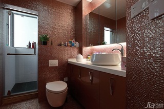 简约风格二居室大气咖啡色100平米卫生间洗手台效果图