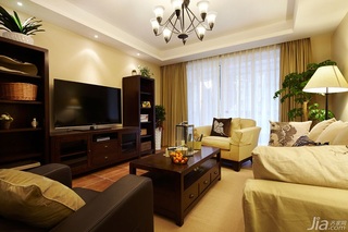 美式风格三居室原木色富裕型客厅沙发图片