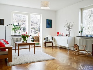 北欧风格小户型简洁白色60平米客厅沙发效果图