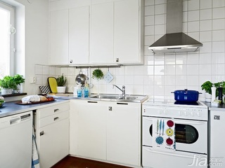 北欧风格小户型简洁白色60平米厨房橱柜安装图