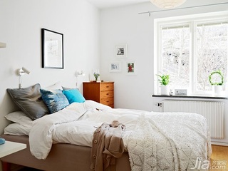 北欧风格小户型小清新60平米卧室床图片