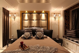 公寓舒适100平米卧室卧室背景墙灯具效果图