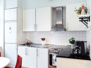 小户型简洁白色40平米厨房橱柜设计图纸