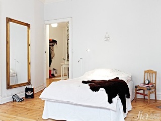 小户型简洁白色40平米卧室床效果图