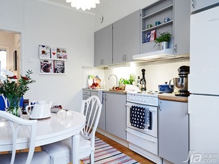 公寓白色40平米厨房餐桌图片