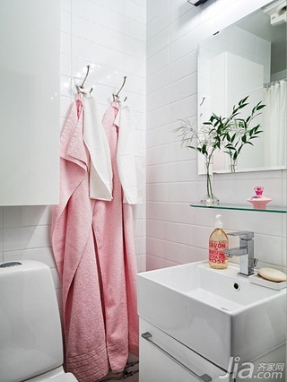 公寓简洁白色40平米卫生间洗手台图片