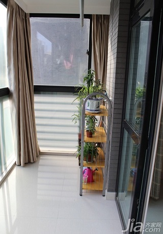 简约风格三居室120平米阳台窗帘效果图