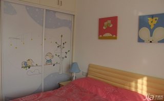 简约风格三居室120平米儿童房衣柜安装图