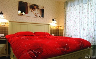 地中海风格20万以上120平米卧室卧室背景墙床图片