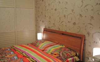 田园风格小户型50平米卧室卧室背景墙床效果图