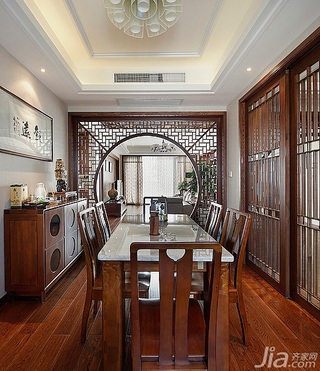 中式风格三居室豪华型餐厅餐桌图片