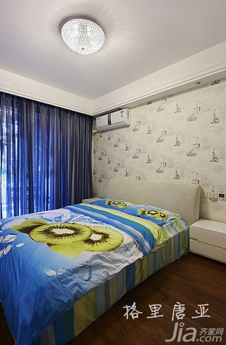 三居室5-10万110平米卧室卧室背景墙窗帘图片