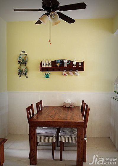别墅装修,80平米装修,田园风格,餐厅,灯具,餐厅背景墙