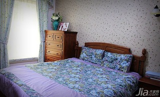 田园风格别墅80平米卧室卧室背景墙床效果图