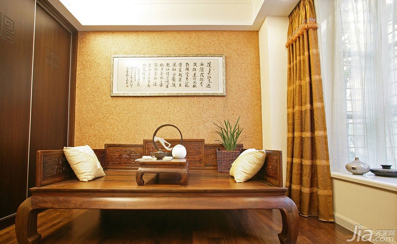 140平米以上装修,20万以上装修,中式风格,窗帘,背景墙