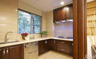 中式风格20万以上140平米以上厨房橱柜图片