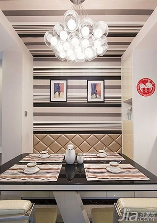 简约风格一居室80平米餐厅背景墙灯具图片