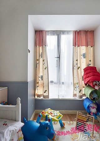 美式风格复式130平米儿童房窗帘效果图