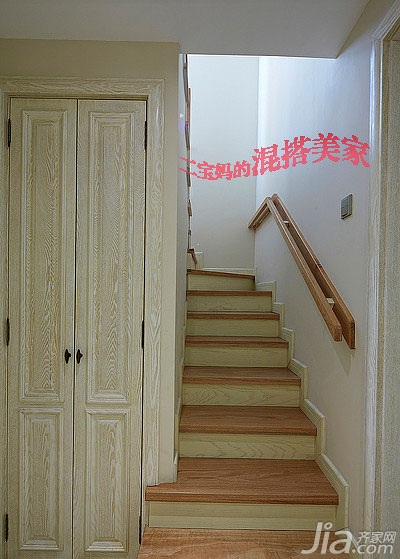 复式装修,130平米装修,美式风格,楼梯