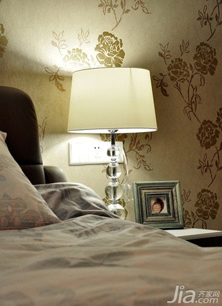 简约风格二居室富裕型卧室背景墙灯具图片