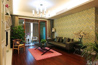 美式风格三居室140平米以上客厅沙发背景墙装修效果图