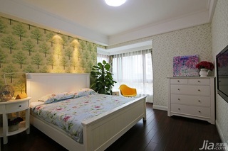 美式风格三居室140平米以上卧室床图片