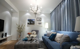 现代简约风格三居室120平米客厅沙发图片