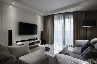 现代简约风格二居室80平米电视背景墙沙发图片