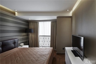 现代简约风格二居室80平米卧室卧室背景墙床效果图