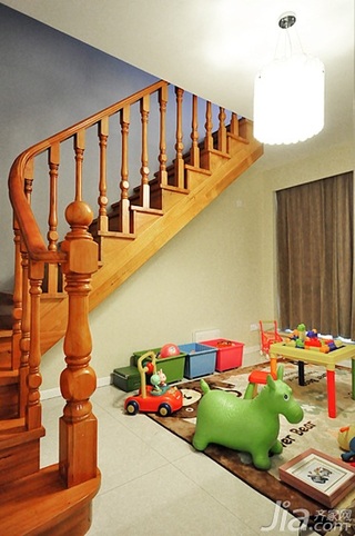 现代简约风格复式90平米儿童房楼梯设计图