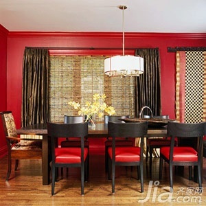 简约风格四房温馨红色5-10万100平米客厅餐桌婚房设计图