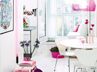 欧式风格二居室简洁白色10-15万70平米餐厅餐桌效果图