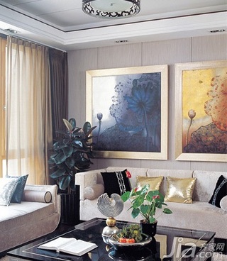 简约风格二居室5-10万80平米客厅沙发效果图