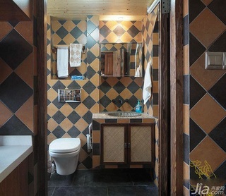 东南亚风格一居室60平米卫生间洗手台效果图