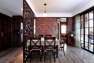 混搭风格二居室大气原木色90平米餐厅餐桌效果图